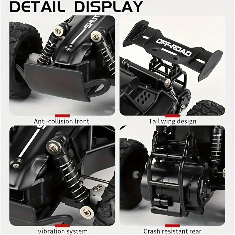ZNLYRION 1:16 Alloy RC Off Road Car 2.4G Wireless Remote Control High Speed Buggy With LED Light Shock Absorber Kids Toy Racing Vehicle