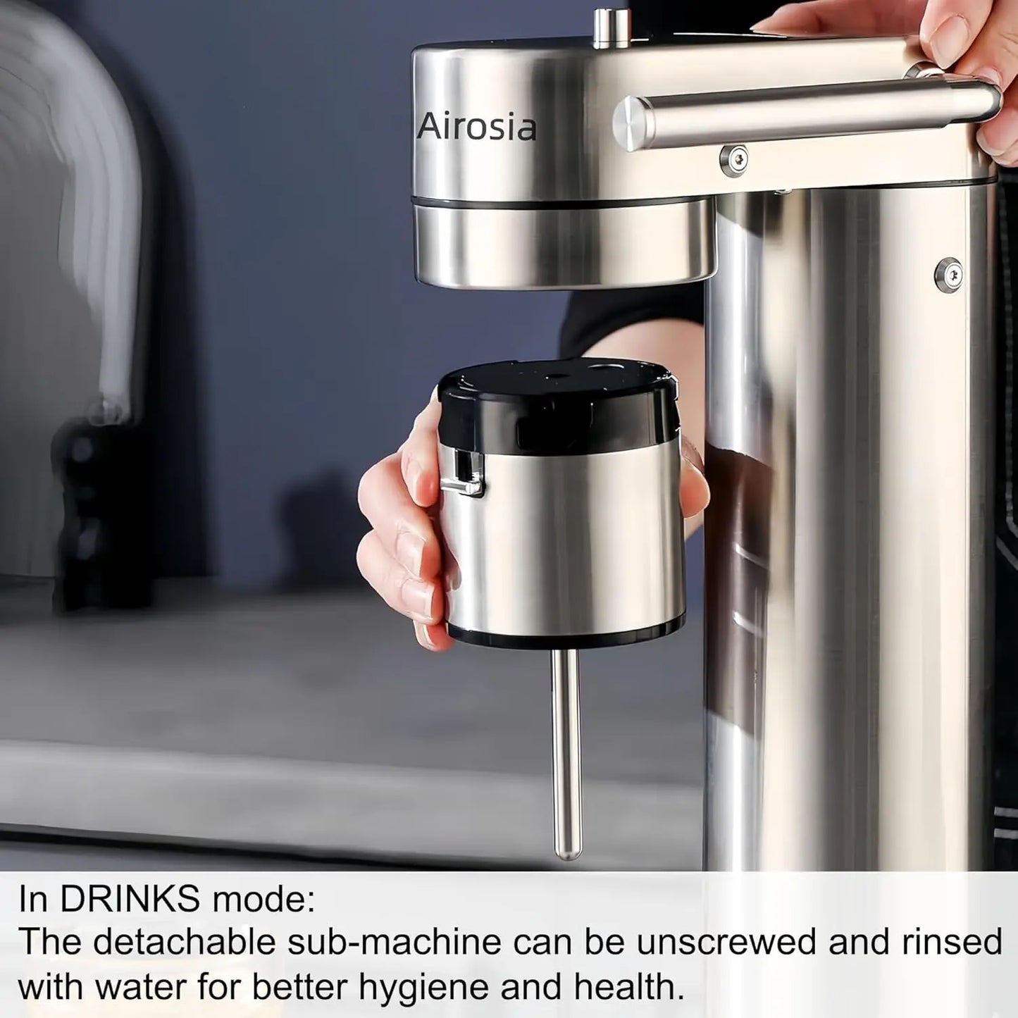 304 StainlSteel Sparkling Water Maker -Carbonates Any Drink Soda Maker, Carbonator Machine with BPA