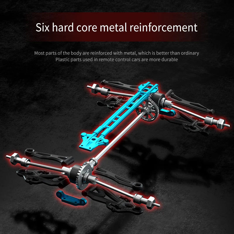 Wltoys Q117 1/16 RC Car 4WD Remote Control Car LED Headlights Brushless 70KM/H 2.4G High Speed Off-Road Drift Toys for Children