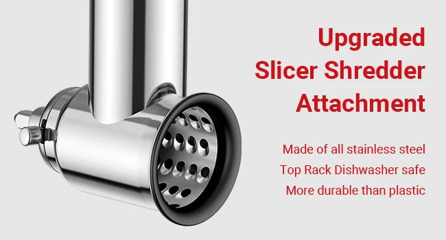 Stainless Steel Slicer Shredder Attachment for KitchenAid Stand Mixers Salad Maker Grinding Powder with 4 Blades