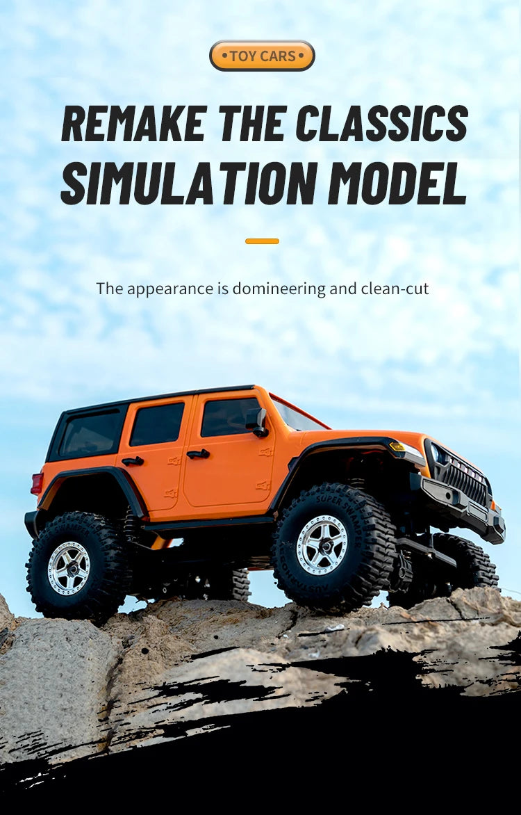 1/18 Scale RC Car C8801 RC Model 2.4G 4WD Simulation Off-Road Crawler Climbing Remote Control Truck with LED Lights Toys