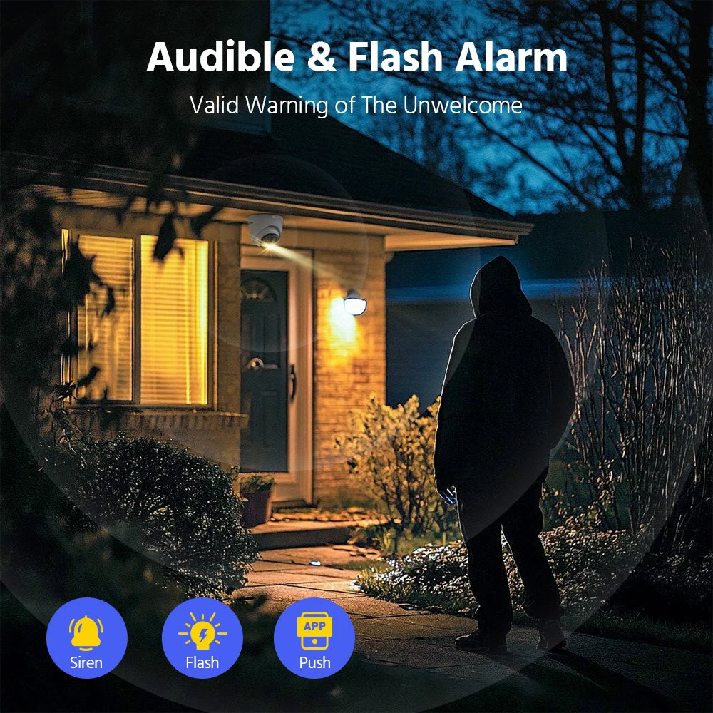 ANNKE 8Channel PoE Network Wired Surveillance System Kit with 3K 5MP Dual‑Light IP Cameras Smart Human/Vehicle Detection Two‑Way Audio Intercom H.265+ White Light & Audio Alarms, IP67 Weatherproof – Plug‑and‑Play fo