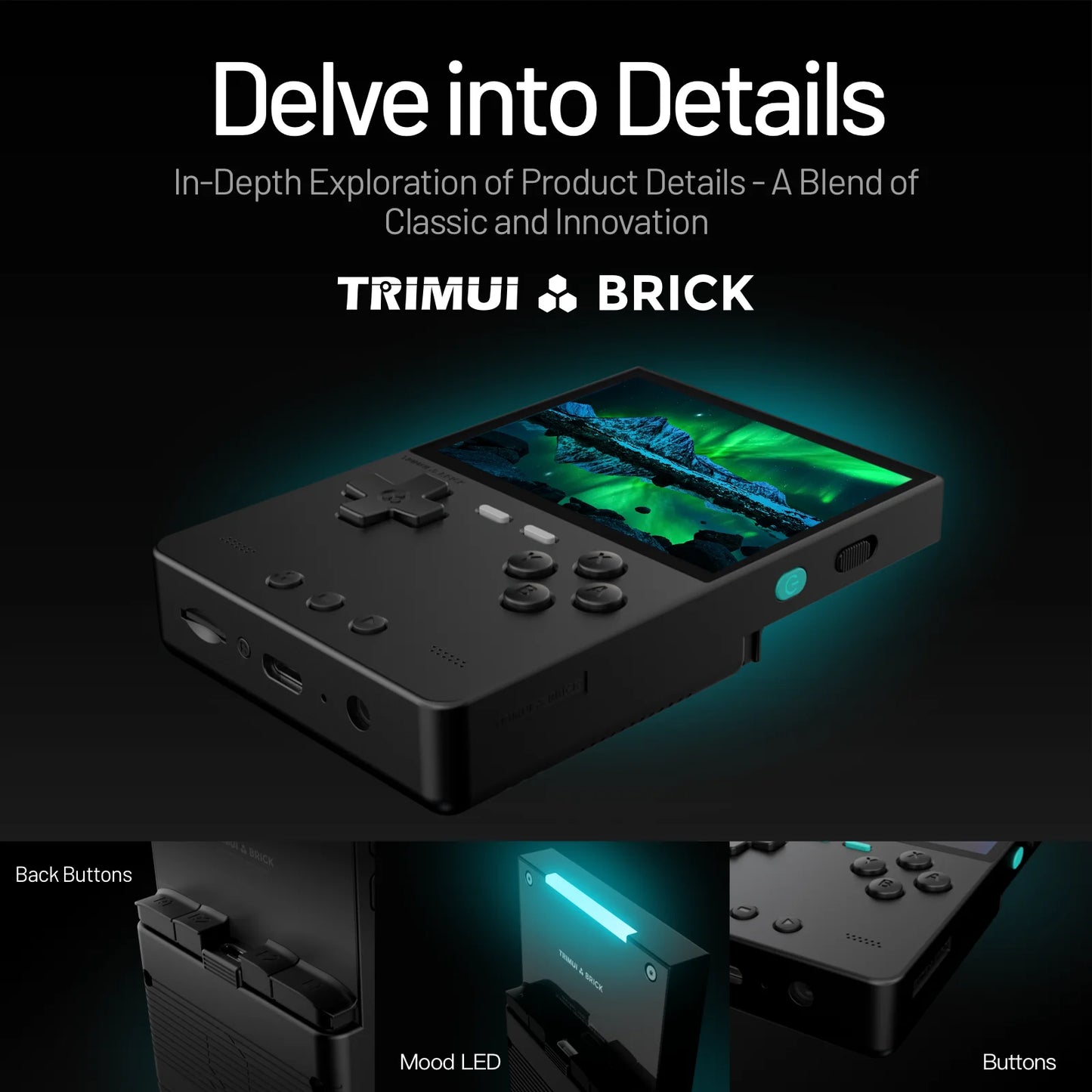 Trimui Brick Mini Retro Handheld Console 3.2" Full-Laminated IPS 400PPI 1024x768 Screen 3000mAh Open Source Portable Gaming EmulatorGifts