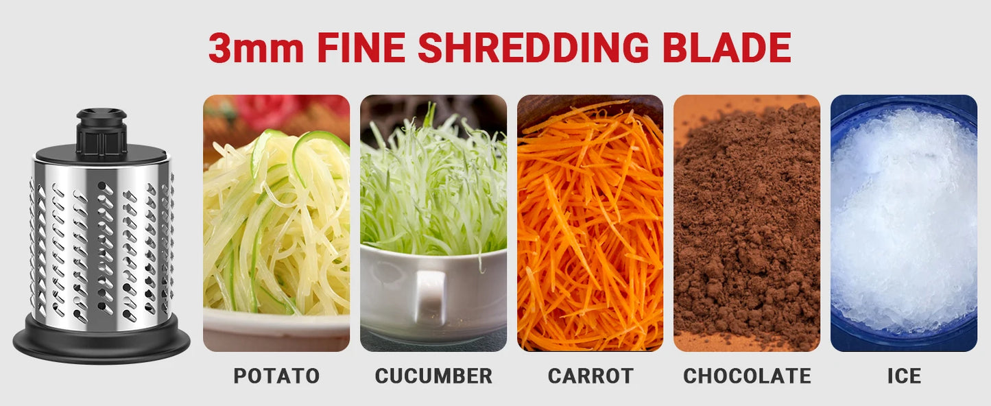 Stainless Steel Slicer Shredder Attachment for KitchenAid Stand Mixers Salad Maker Grinding Powder with 4 Blades