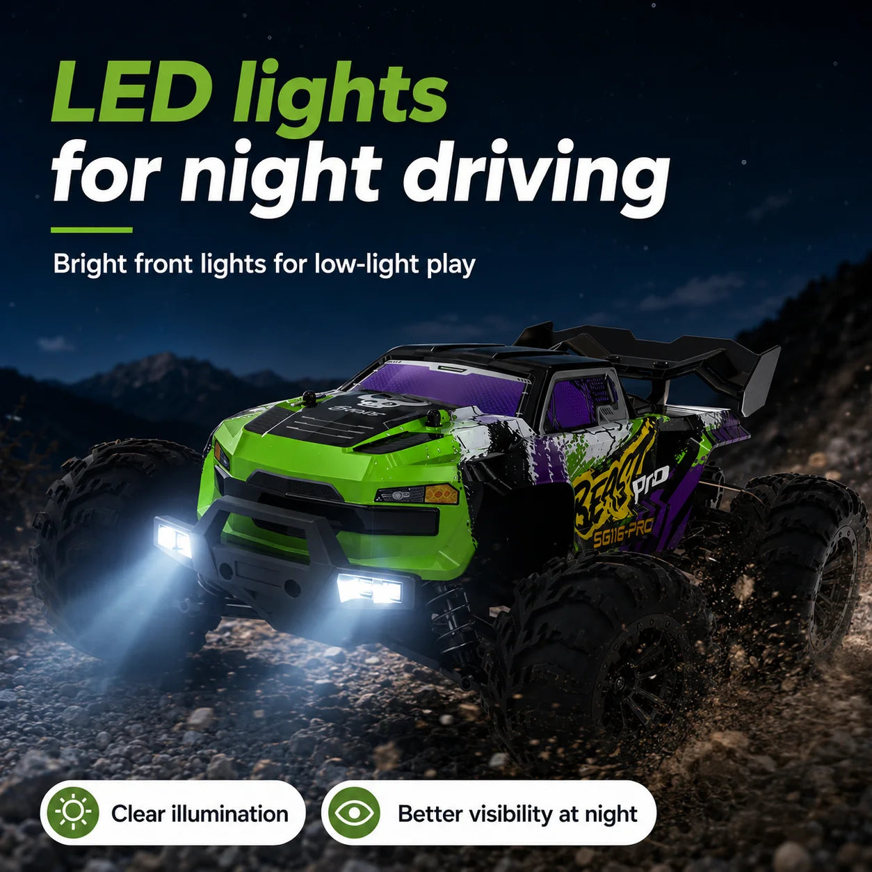 ZNLYRION RC Buggy 1:16 4 Wheel Drive Off-Road SG116MAX PRO Vehicle Optional Brushless Motor Anti-Slip Tire Remote Control Racing Truck