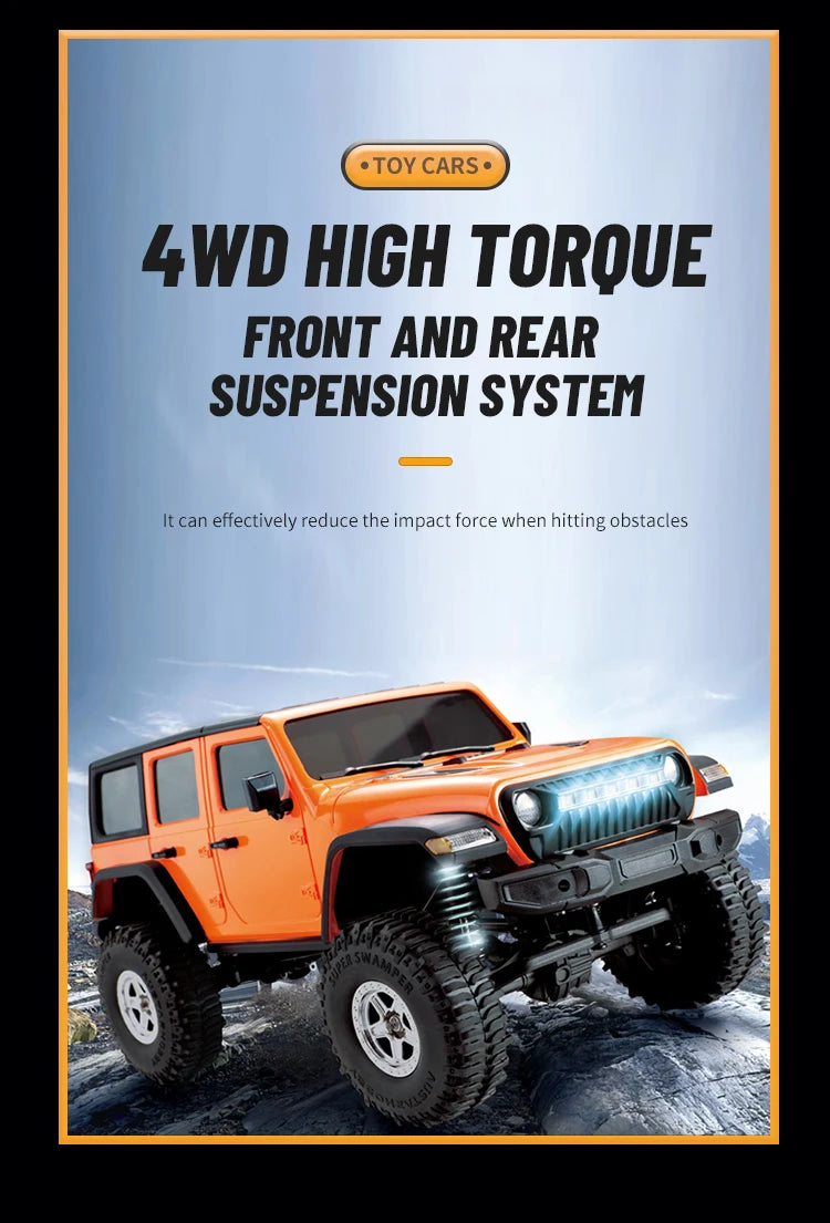 1/18 Scale RC Car C8801 RC Model 2.4G 4WD Simulation Off-Road Crawler Climbing Remote Control Truck with LED Lights Toys