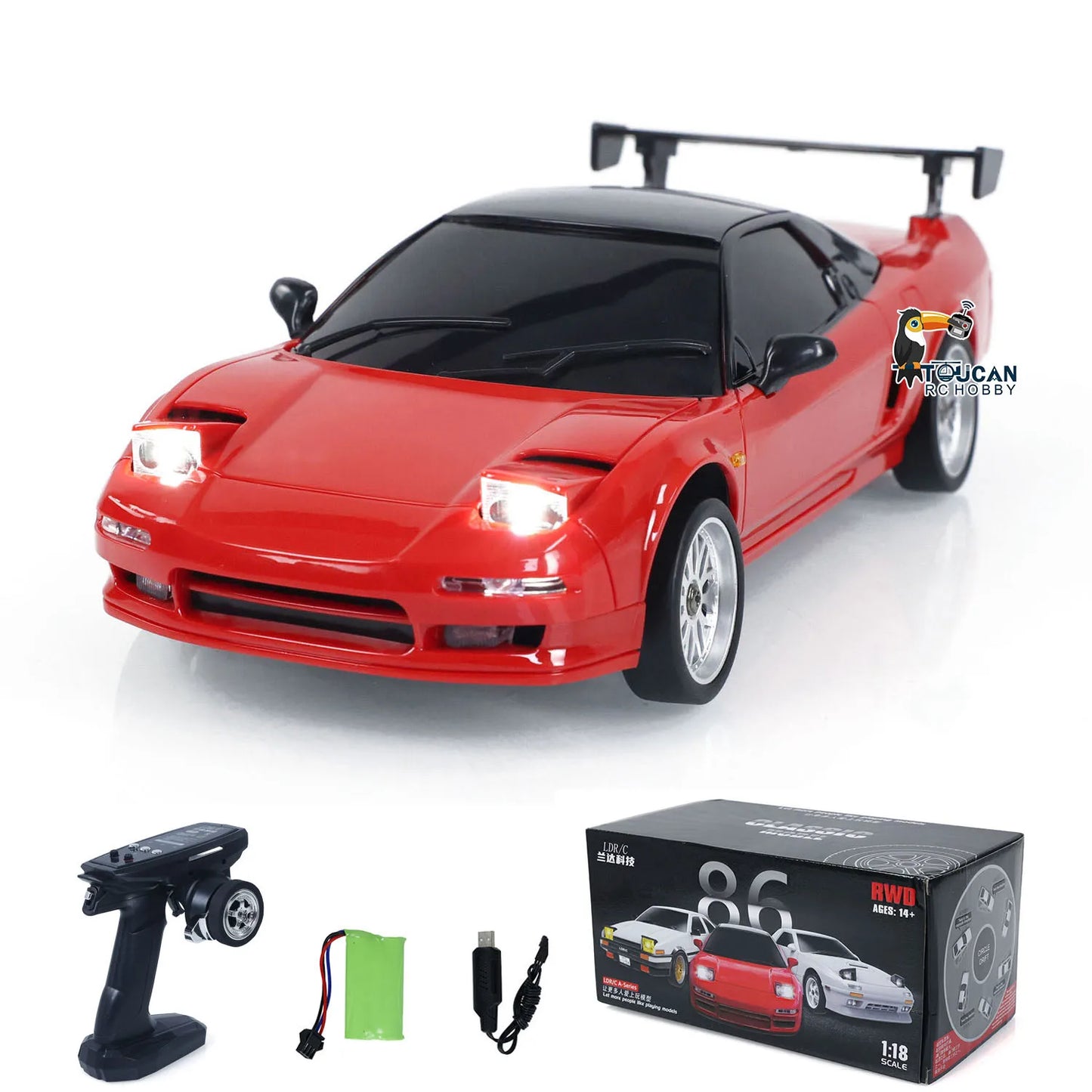 US Stock 1:18 Toys LDRC LD1803 2WD RC Drift Car Wireless Control Racing Vehicle with Gyroscope High-speed Drifting Model Fun