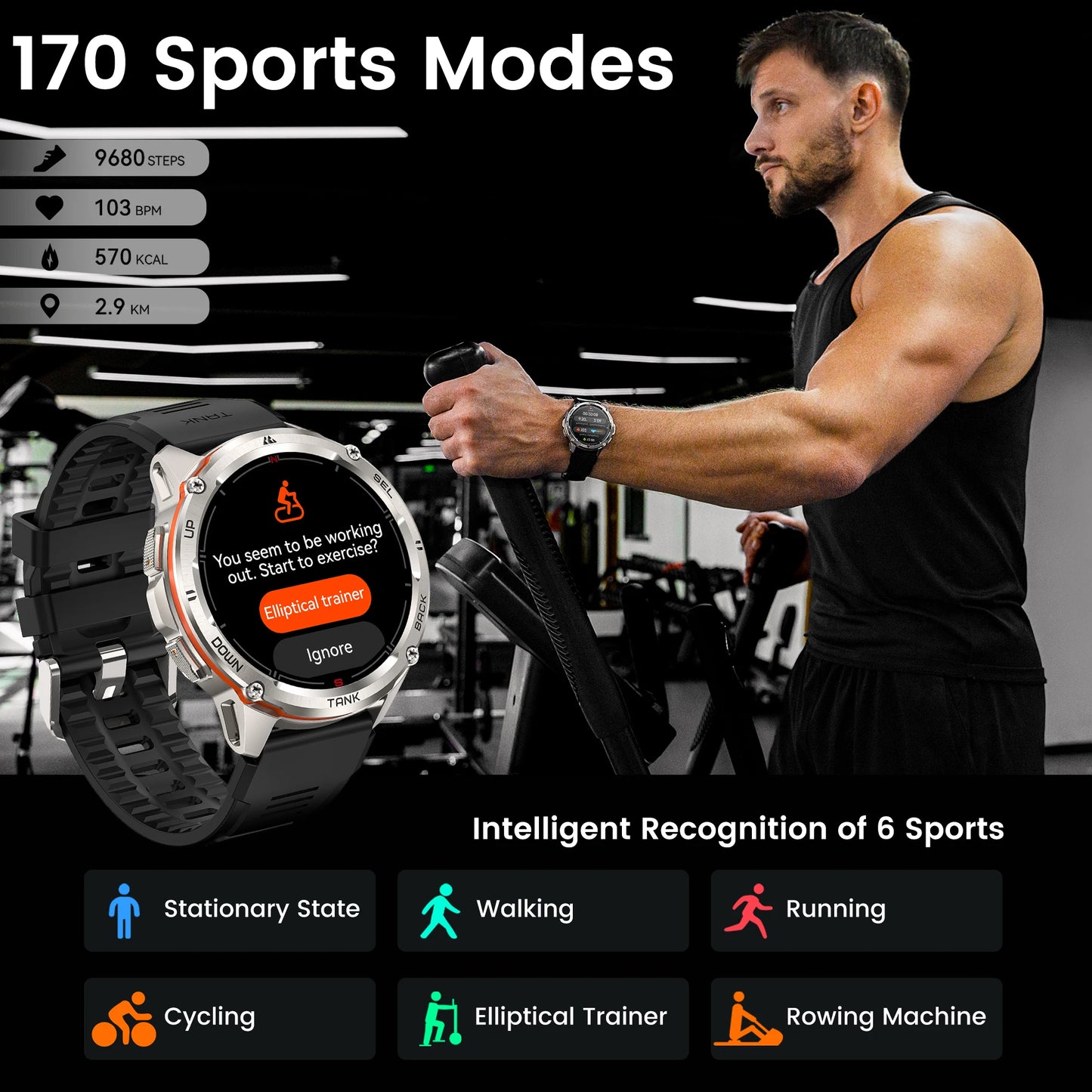 2025 Original KOSPET TANK T3 Ultra GPS Smart Watch for Men Rugged Smartwatch 470mAh Fitness AMOLED Bluetooth Electronic Watches