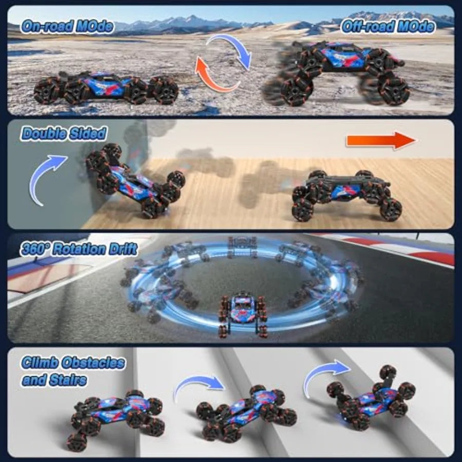 8WD Gesture Sensing RC Stunt Car with Spray and Light and Music for Age 6-8-13, Spider Hand Remote Control Car 2.4Ghz Double-Si