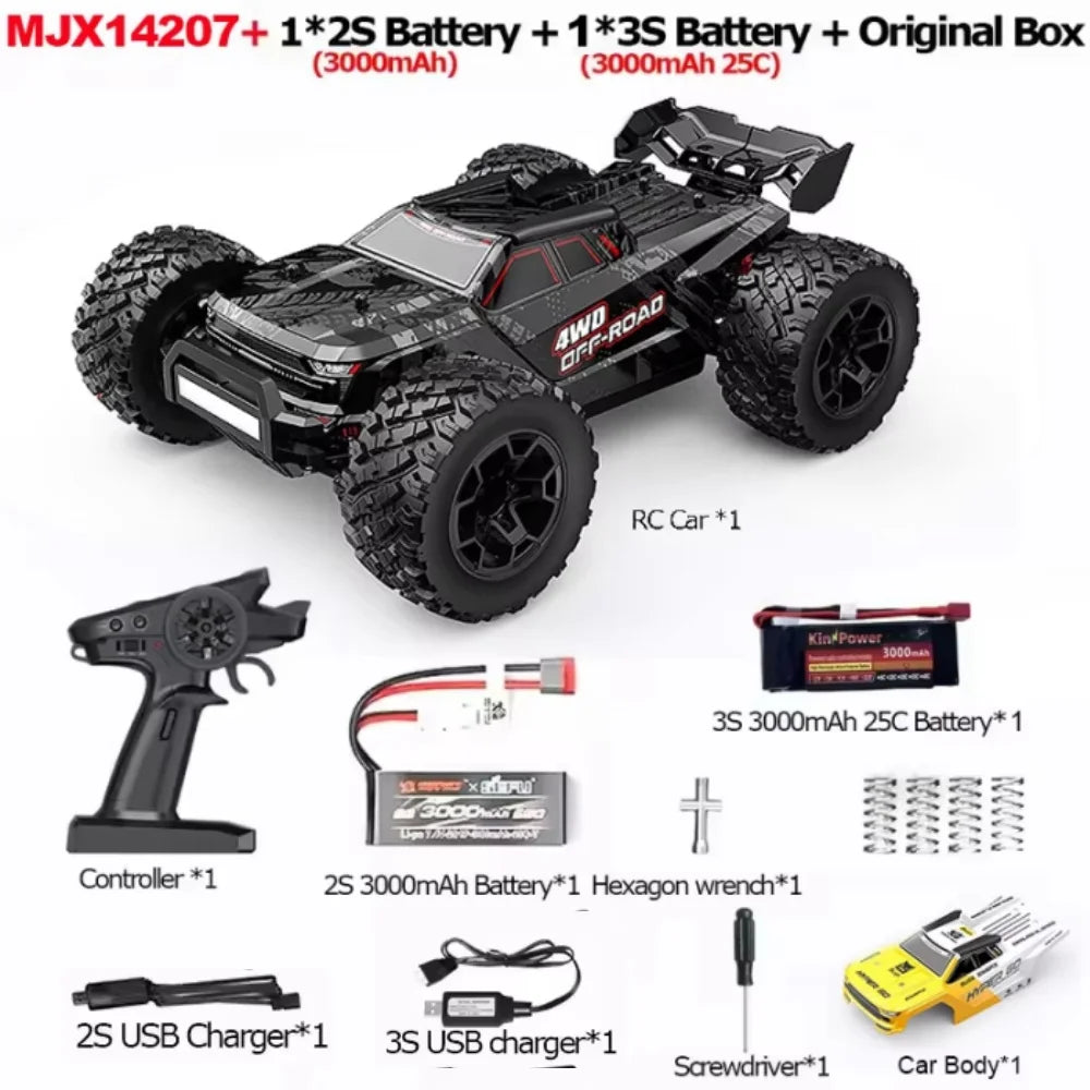 MJX Hyper Go 14207 1/14 Brushless RC Car RTR Dual Car Shells 4WD Off-Road Vehicle Professional Proportional Control RC Car