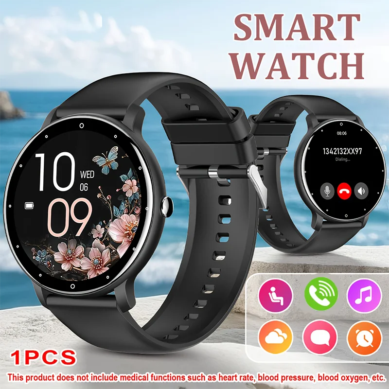 1.65-inch Full Screen Touch Sports Smartwatch with Wireless Call/message Reminder/multiple Sports Modes,music Playback,Compatible with Android&Iphone, Valentine'S Day/Christmas/New Year/Birthday Watch Gift, Suitable for Famil