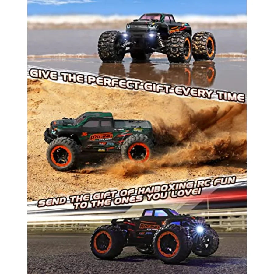 Remote Control Car 16889, 1:16 Scale 2.4GHz RC Cars 4x4 Off Road Trucks, Waterproof RTR RC Monster Truck 36KM/H, Toys for and A