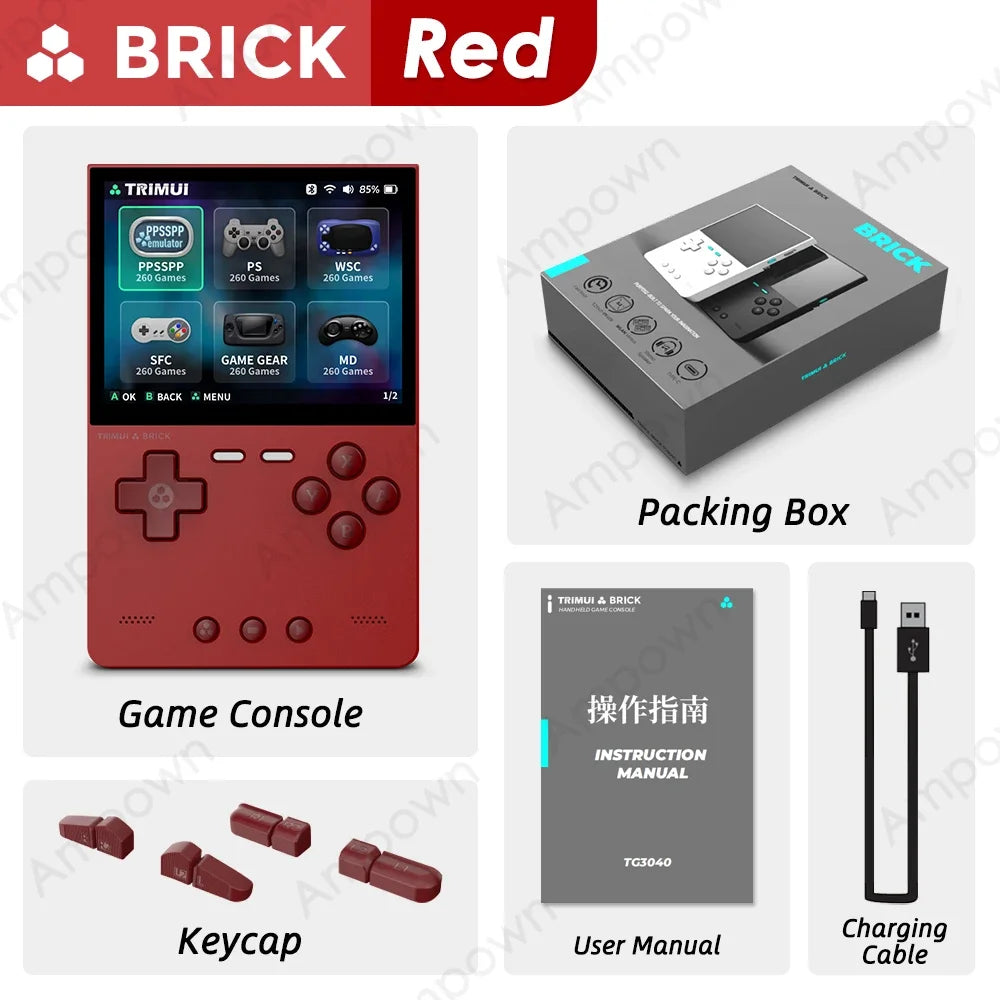 Trimui Brick Mini Retro Handheld Console 3.2" Full-Laminated IPS 400PPI 1024x768 Screen 3000mAh Open Source Portable Gaming EmulatorGifts