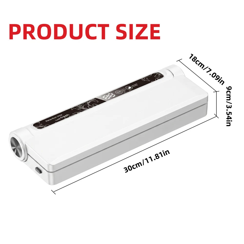 90W High Power Vacuum Sealer 62KPA Strong Suction Digital Countdown Dry & Wet Food Sealer Machine with 20pcs Bags for Home Refrigerator Sous Vide Cooking