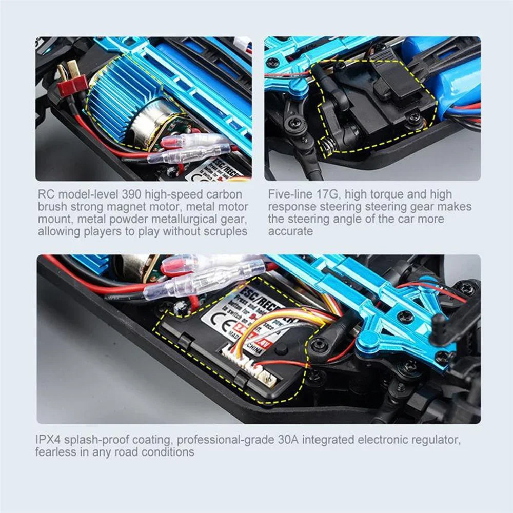 WLtoys 1:16 Scale Large RC Car 50km/h High Speed 4WD Children Toy for Boys Remote Control Car 2.4G Off Road Monster Truck RC Toy