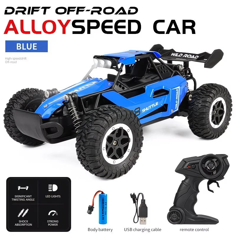 ZNLYRION 1:16 Alloy RC Off Road Car 2.4G Wireless Remote Control High Speed Buggy With LED Light Shock Absorber Kids Toy Racing Vehicle