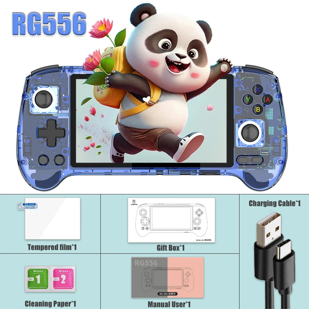 ANBERNIC RG556 Retro Handheld Game Android 13 5.48 inch Touch OLED Screen Support DP WiFi Bluetooth Hall Rocker Battery 5500mAh