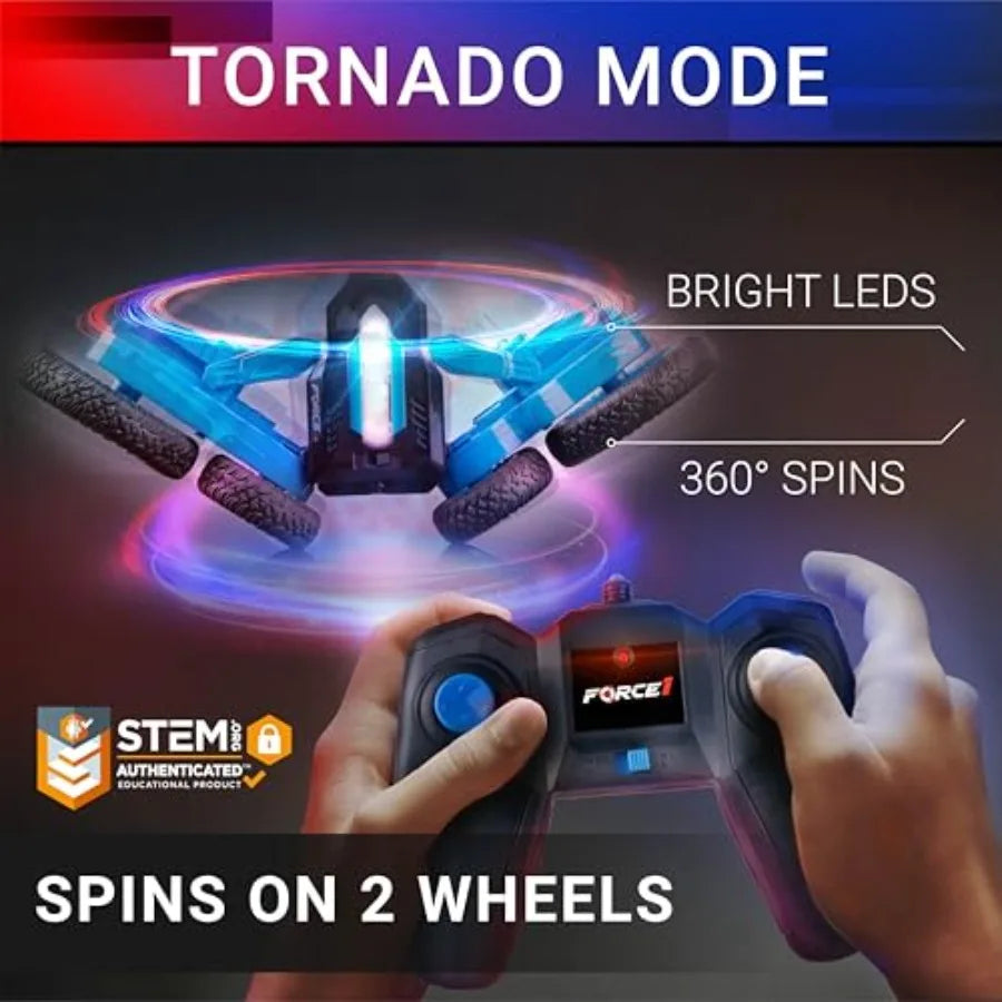 LED Remote Control Car for - Double Sided Driving Fast RC Cars 360 Flips, Outdoor 4WD Off Road Stunt RC Car, All Terrain Tires,