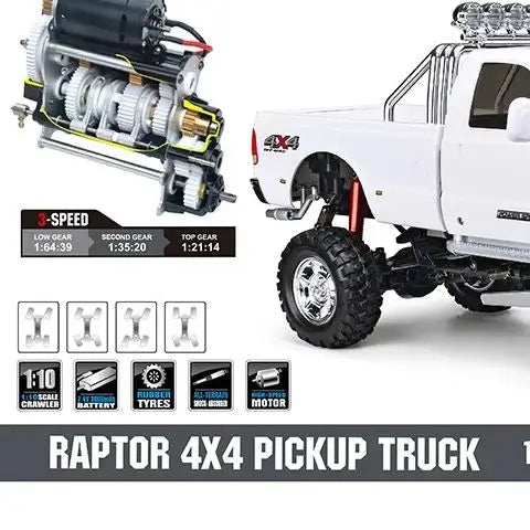 US Stock HG P410 1/10 4x4 RC Pickup Rally Car Racing Crawler 2.4G Radio Motor ESC Black Edition Toy Vehicle TH16938