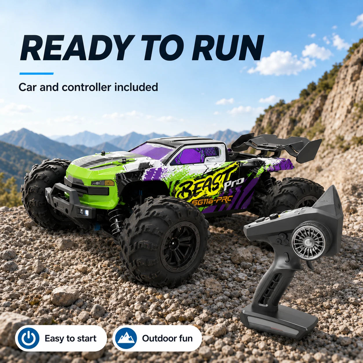ZNLYRION RC Buggy 1:16 4 Wheel Drive Off-Road SG116MAX PRO Vehicle Optional Brushless Motor Anti-Slip Tire Remote Control Racing Truck