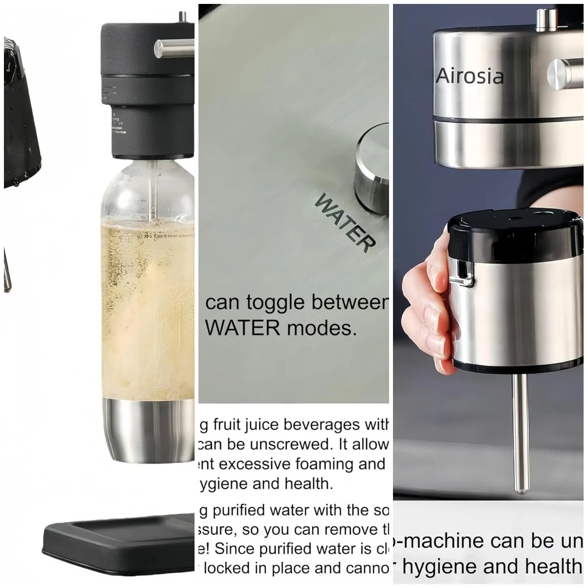 304 StainlSteel Sparkling Water Maker -Carbonates Any Drink Soda Maker, Carbonator Machine with BPA