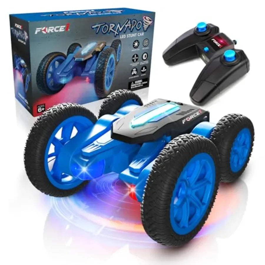 LED Remote Control Car for - Double Sided Driving Fast RC Cars 360 Flips, Outdoor 4WD Off Road Stunt RC Car, All Terrain Tires,