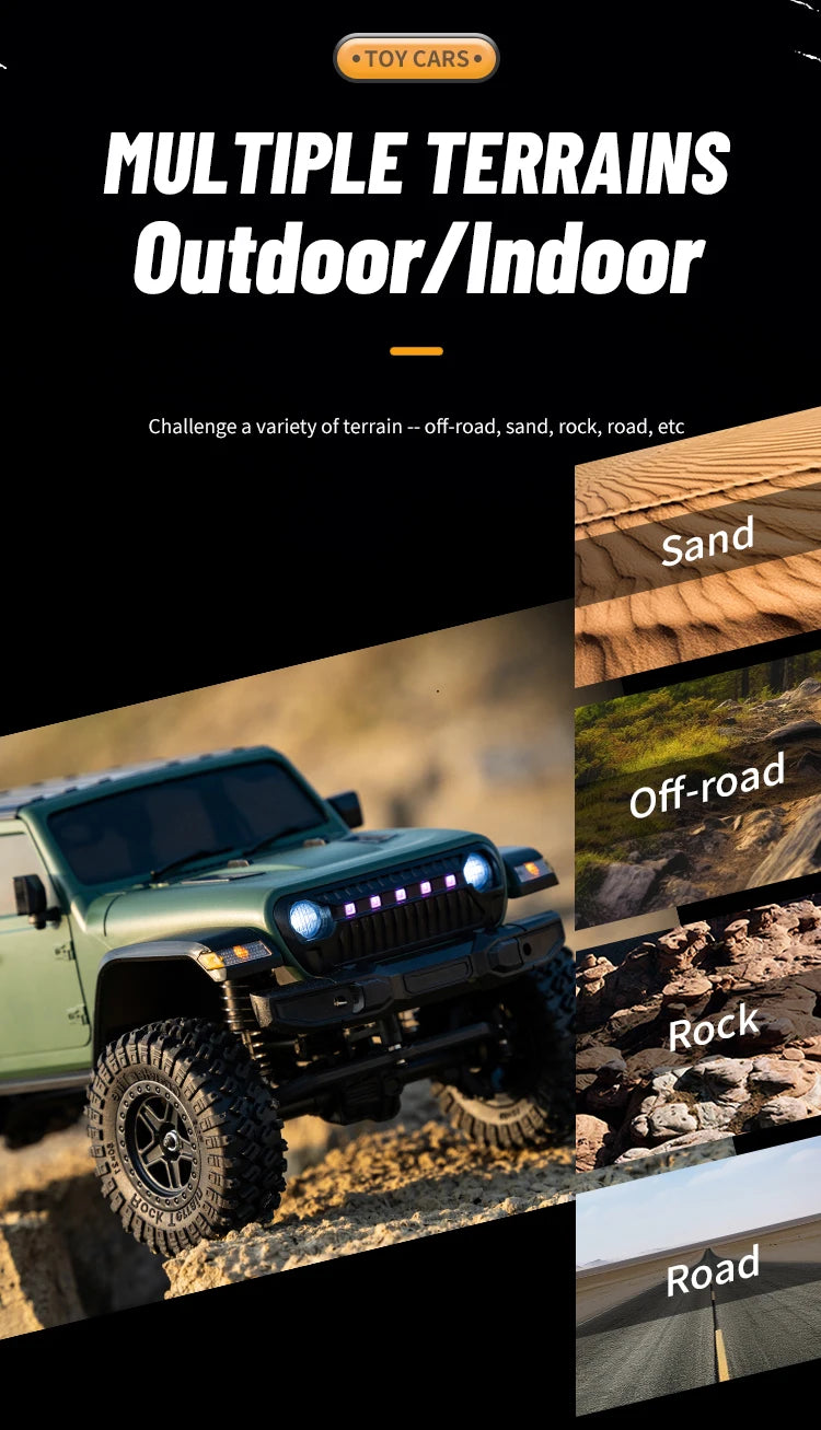 1/18 Scale RC Car C8801 RC Model 2.4G 4WD Simulation Off-Road Crawler Climbing Remote Control Truck with LED Lights Toys