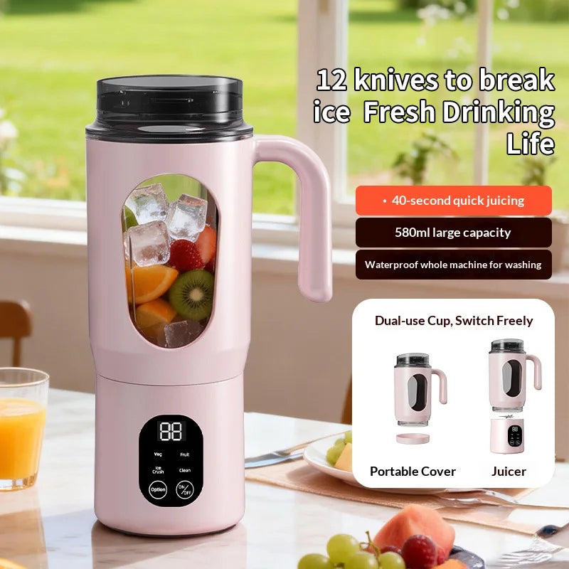 Local Stock New Portable Juice Maker Blender for Shakes Smoothie 580ML Durable Juicer 8 Blades 2 in 1 Blender Bottle Extractor