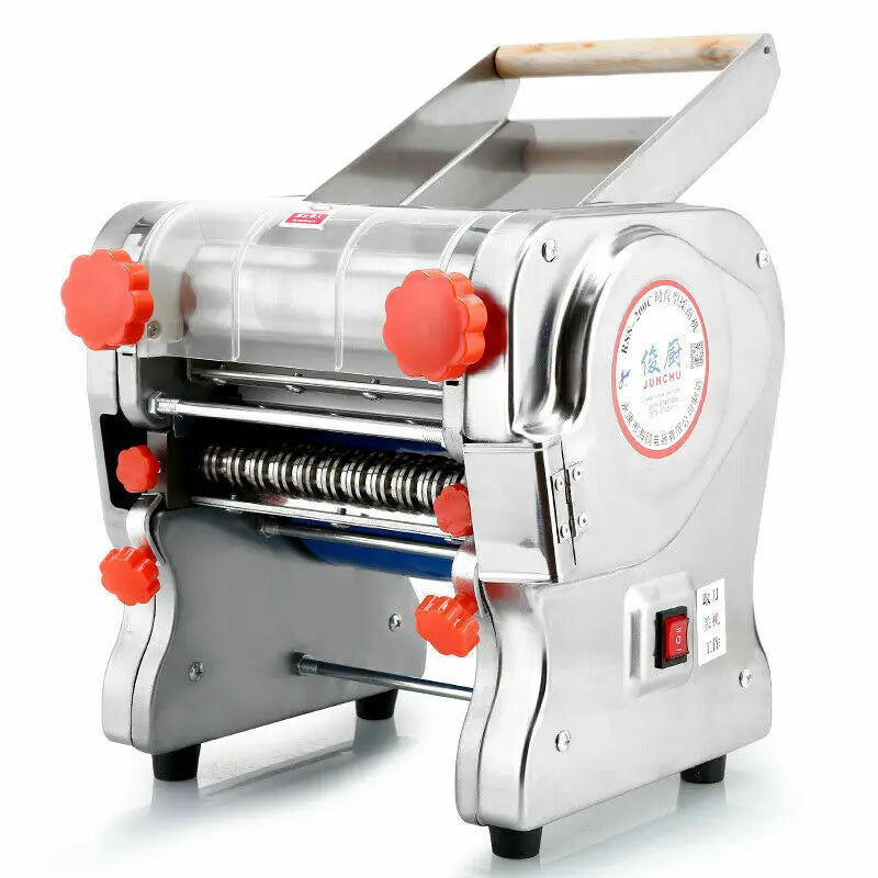 550W Electric Noodle Press Machine Stainless Steel Desktop Pasta Dumpling Maker Commercial Dough Roller Kneading Noodle Machine