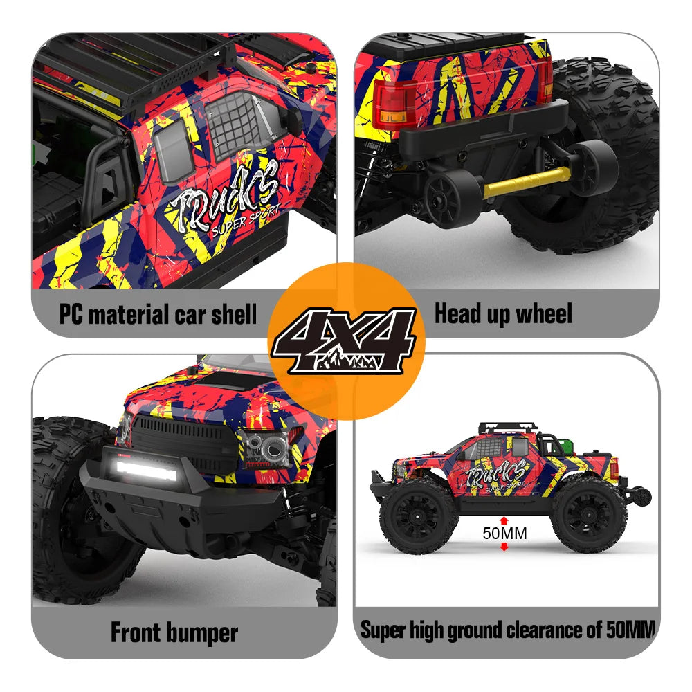 JIUSI PT14R V3 1/14 RC Racing Car 3S Battery 4WD 80km/h Brushless Motor 2.4G Remote Control 35C High Speed Off-road RC Truck