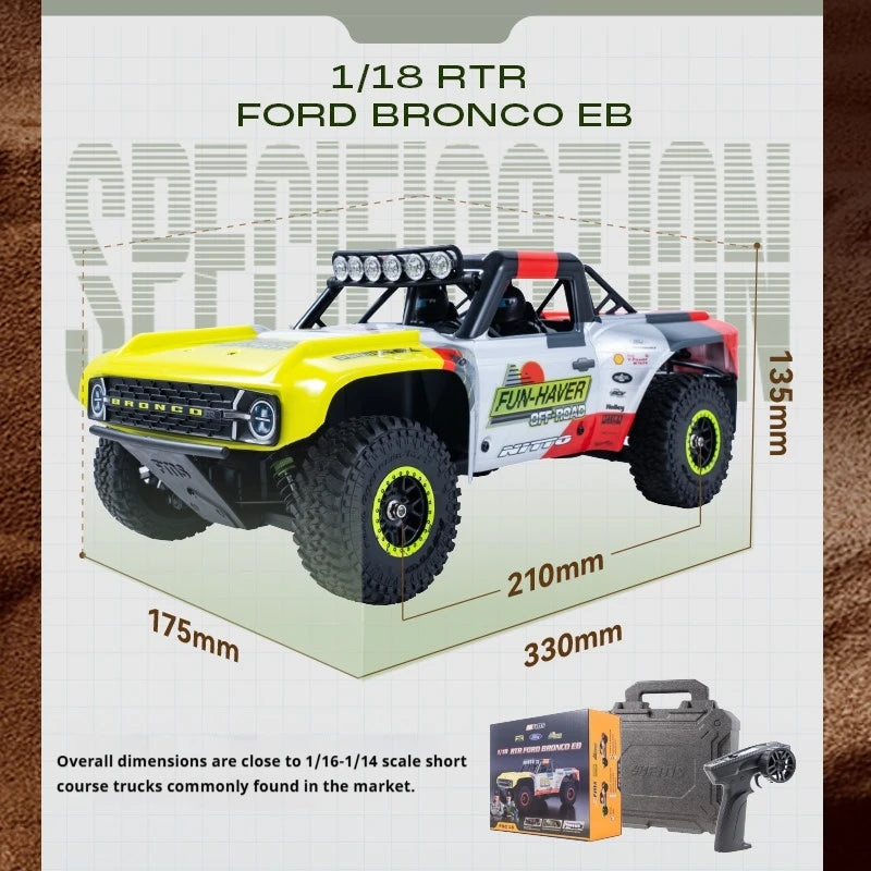 FMS Ford Fierce Horse 1/18 Brush Remote Control Short Truck Simulation RC Car Climbing Off-Road Vehicle Model Racing Car Toy