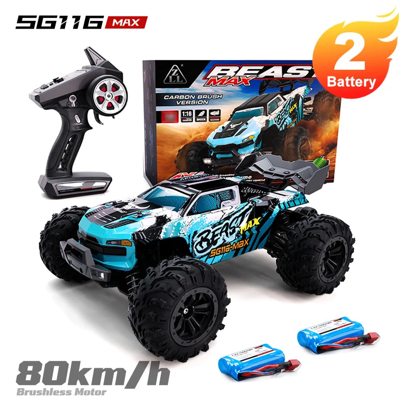 ZNLYRION RC Buggy 1:16 4 Wheel Drive Off-Road SG116MAX PRO Vehicle Optional Brushless Motor Anti-Slip Tire Remote Control Racing Truck