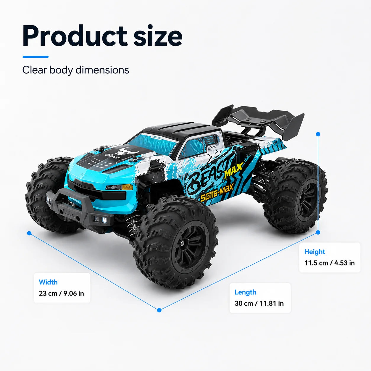 ZNLYRION RC Buggy 1:16 4 Wheel Drive Off-Road SG116MAX PRO Vehicle Optional Brushless Motor Anti-Slip Tire Remote Control Racing Truck