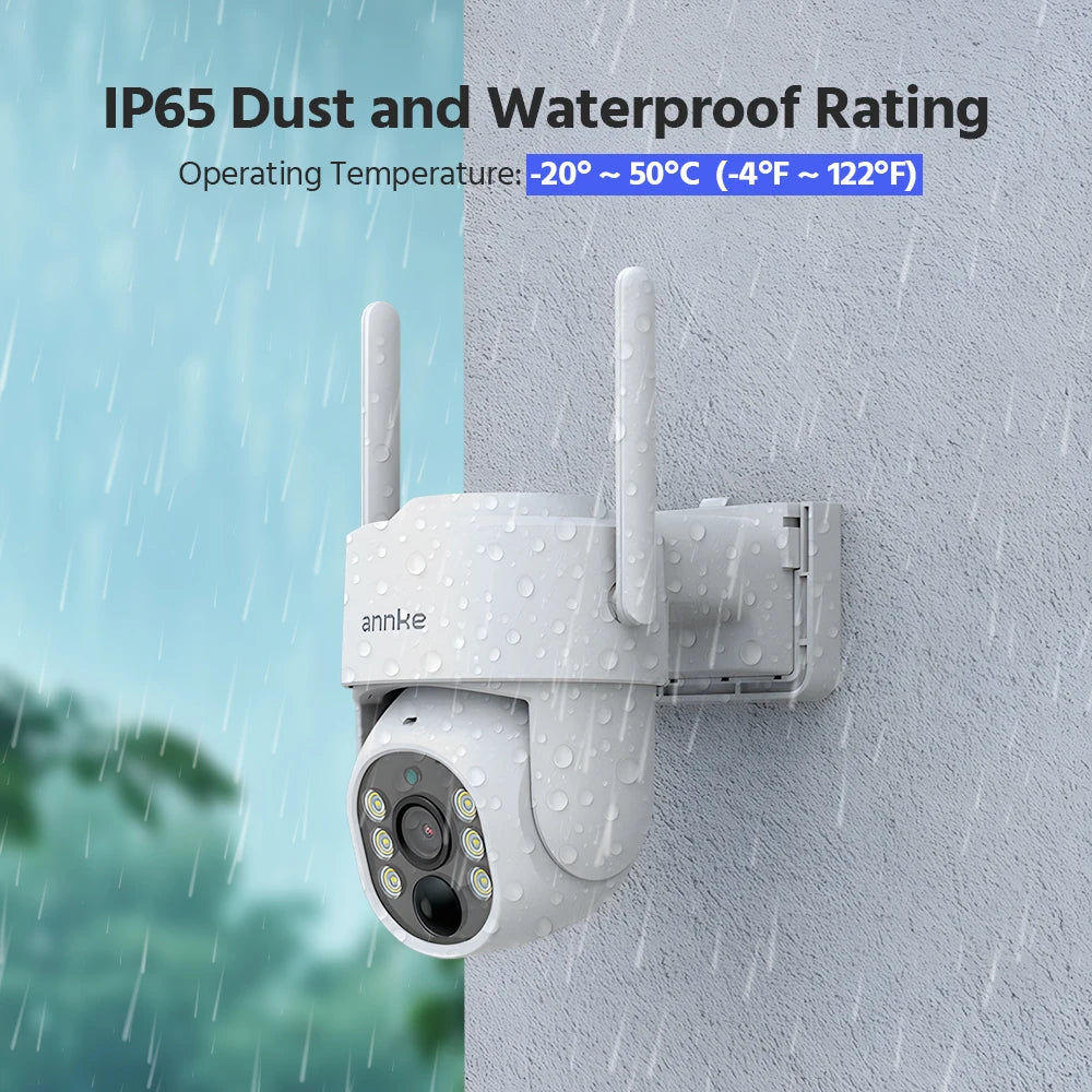 Annke 4MP Wireless PT Solar Camera 16CH NVR 2.4G&5.8G dual-band Security Camera Solar Built-in Battery wireless camera system