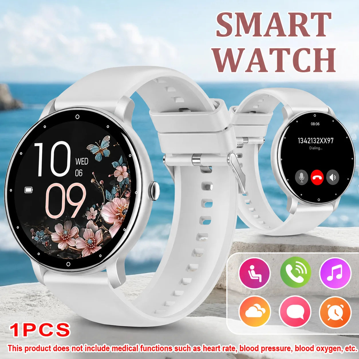 1.65-inch Full Screen Touch Sports Smartwatch with Wireless Call/message Reminder/multiple Sports Modes,music Playback,Compatible with Android&Iphone, Valentine'S Day/Christmas/New Year/Birthday Watch Gift, Suitable for Famil