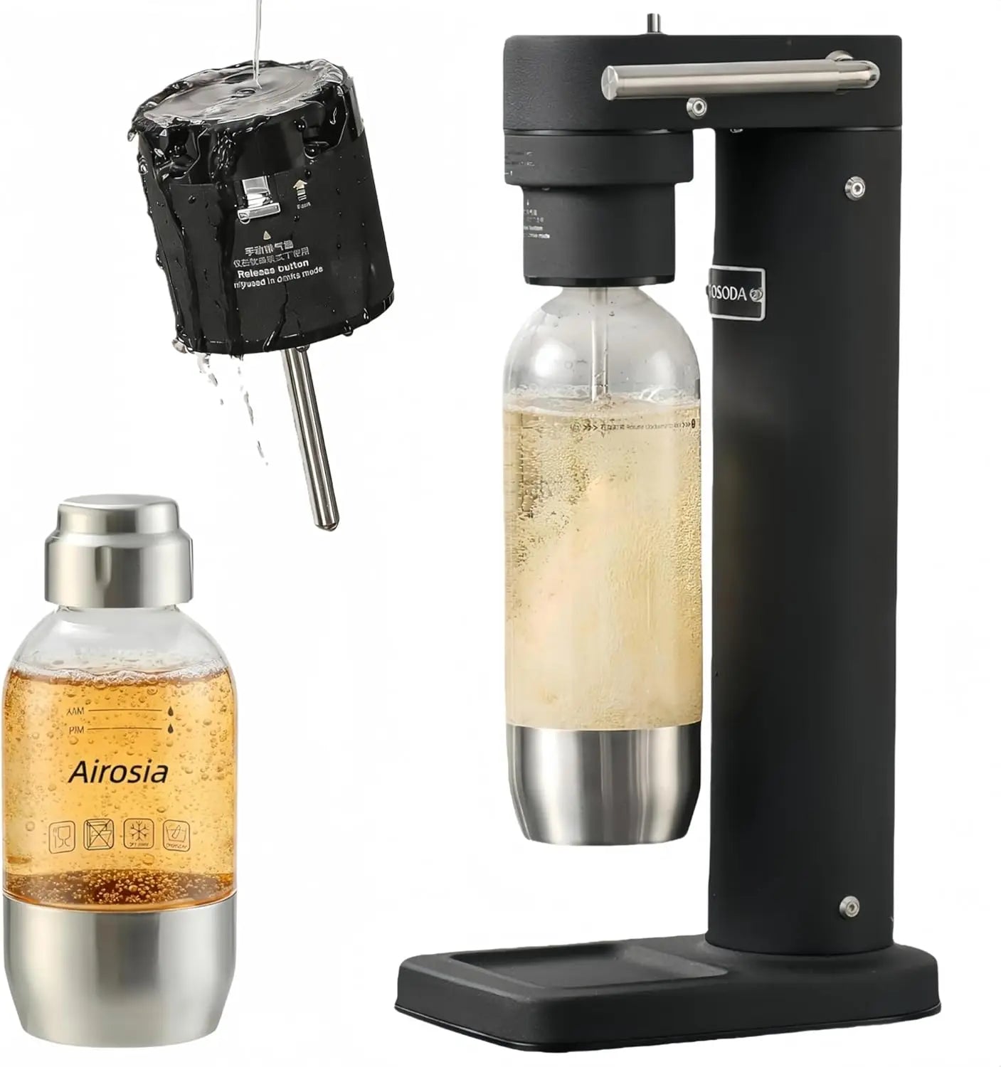 304 StainlSteel Sparkling Water Maker -Carbonates Any Drink Soda Maker, Carbonator Machine with BPA