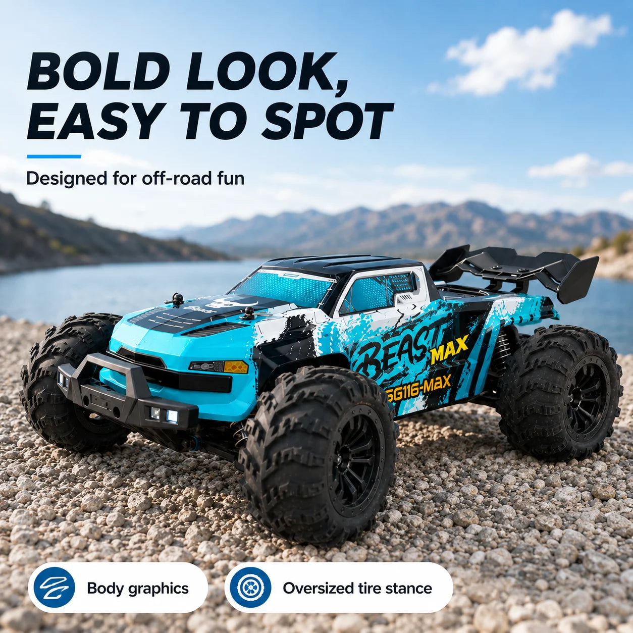 ZNLYRION RC Buggy 1:16 4 Wheel Drive Off-Road SG116MAX PRO Vehicle Optional Brushless Motor Anti-Slip Tire Remote Control Racing Truck