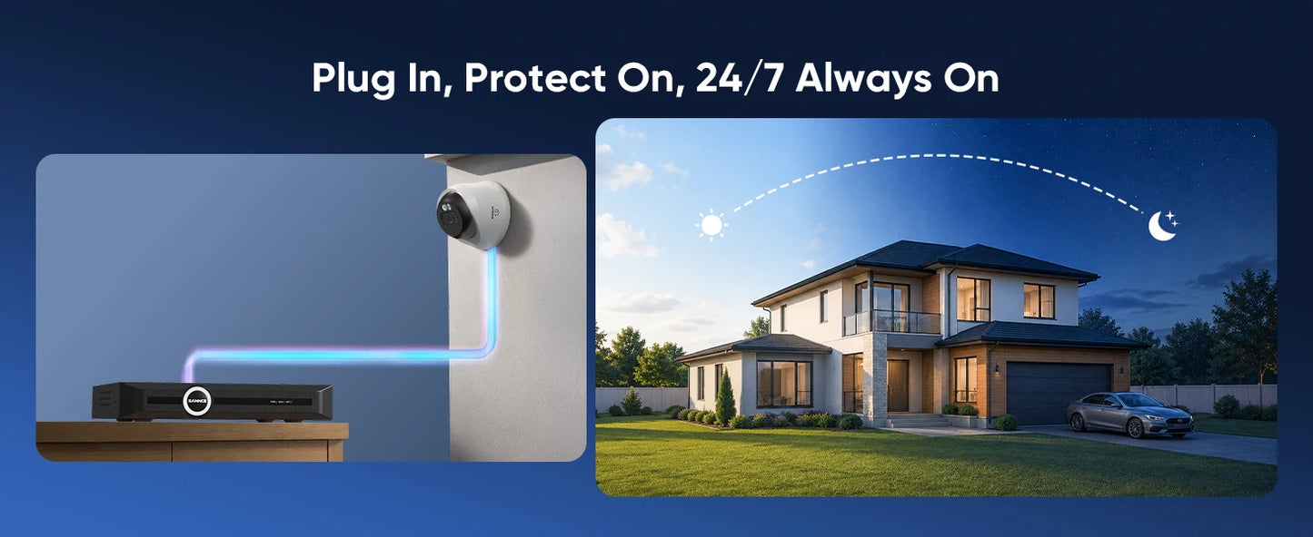 SANNCE 8MP PoE Security Camera Outdoor,8CH NVR with 2.8mm 4k home surveillance cameras ,H.265 Two-Way Audio,AI Human Vehicle Detection ,128° Dual Light Night Vision CCTV Surveillance Camera ONVIF