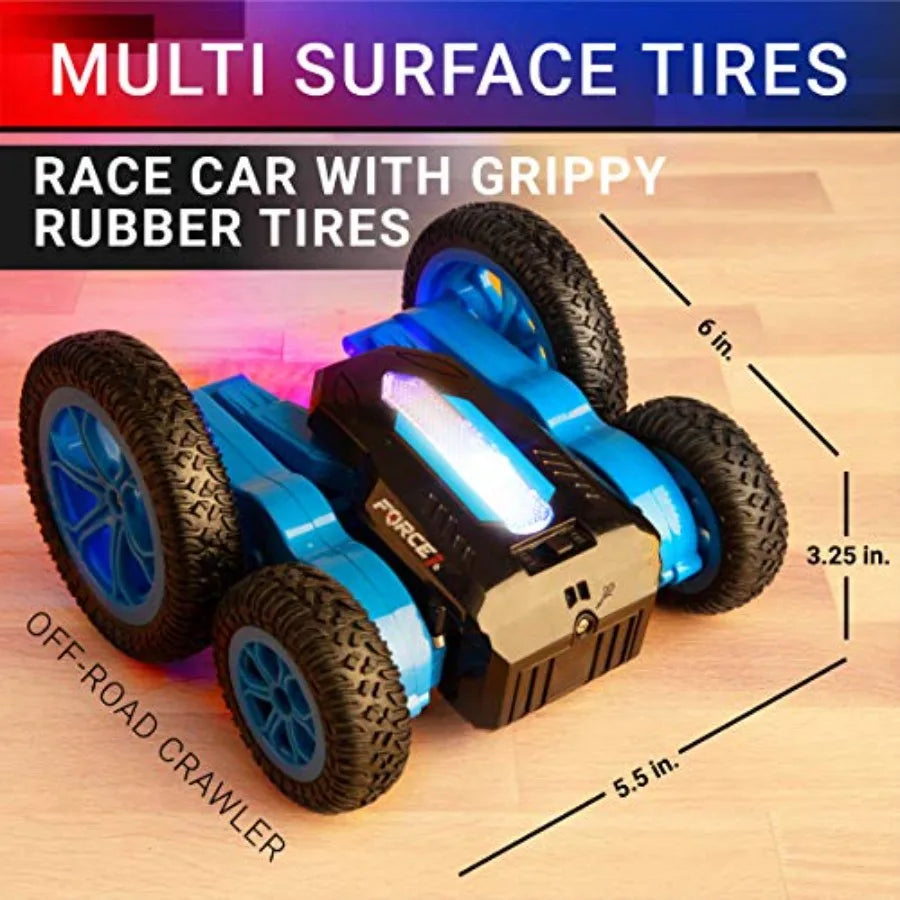 LED Remote Control Car for - Double Sided Driving Fast RC Cars 360 Flips, Outdoor 4WD Off Road Stunt RC Car, All Terrain Tires,
