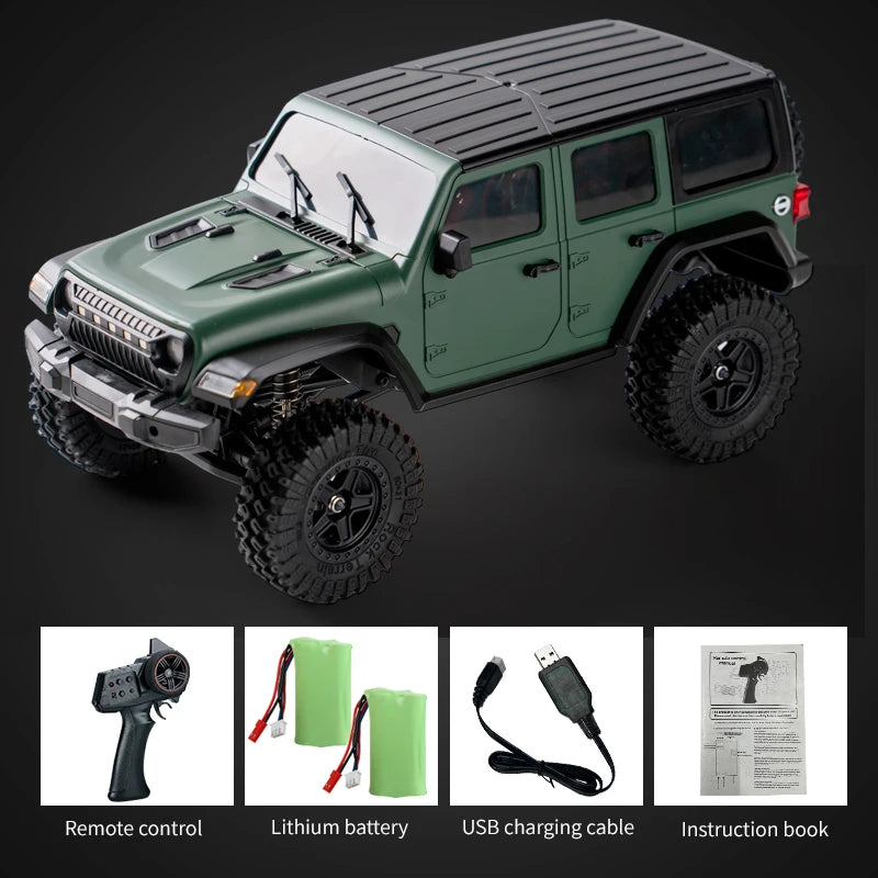 1/18 Scale RC Car C8801 RC Model 2.4G 4WD Simulation Off-Road Crawler Climbing Remote Control Truck with LED Lights Toys