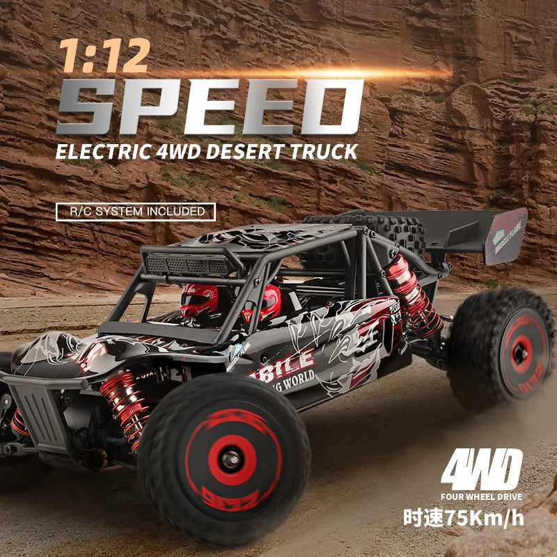 WLtoys 124016 124017 RC Car 75km/h High Speed Remote Control Crawler 2.4G Electric 4WD Off-Road Drift Climbing Racing Vehicle Toys Brushless Motor