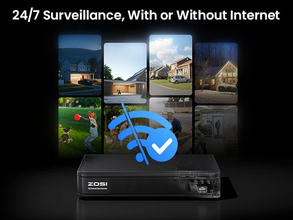 ZOSI 8CH 1080P Security Camera System 4-in-1 H.265+ DVR Outdoor IP66 Waterproof CCTV Cameras with IR Night Vision LEDs Home Surveillance System
