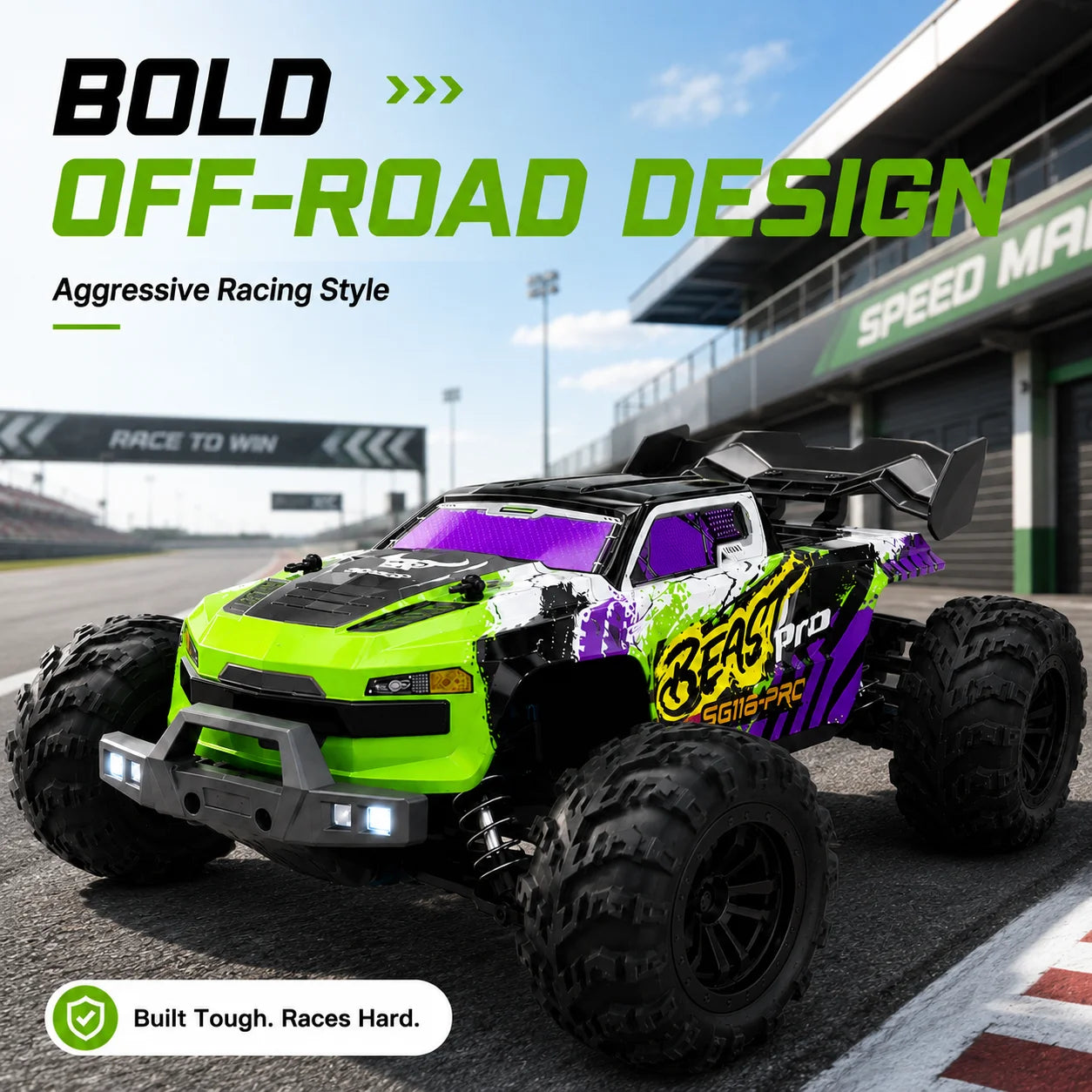 ZNLYRION RC Buggy 1:16 4 Wheel Drive Off-Road SG116MAX PRO Vehicle Optional Brushless Motor Anti-Slip Tire Remote Control Racing Truck