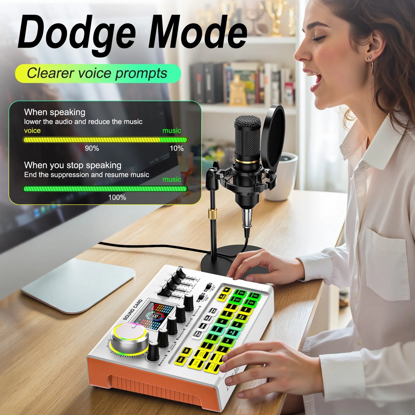 TENLAMP Y300 BM800 Podcast Microphone Bundle with Live Sound Card Audio Mixer Professional 3.5mm Condenser Mic for PC Smartphone Laptop Vlog Recording Live Streaming YouTube Karaoke Gaming Studio Setup