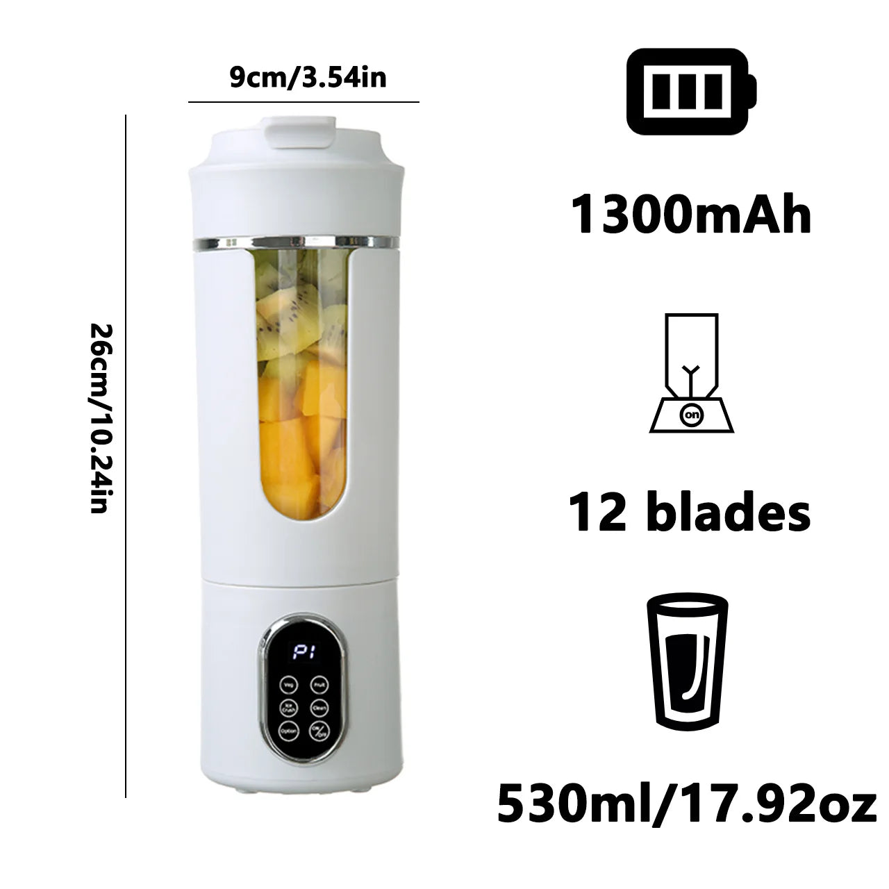 Local Stock New Portable Juice Maker Blender for Shakes Smoothie 580ML Durable Juicer 8 Blades 2 in 1 Blender Bottle Extractor