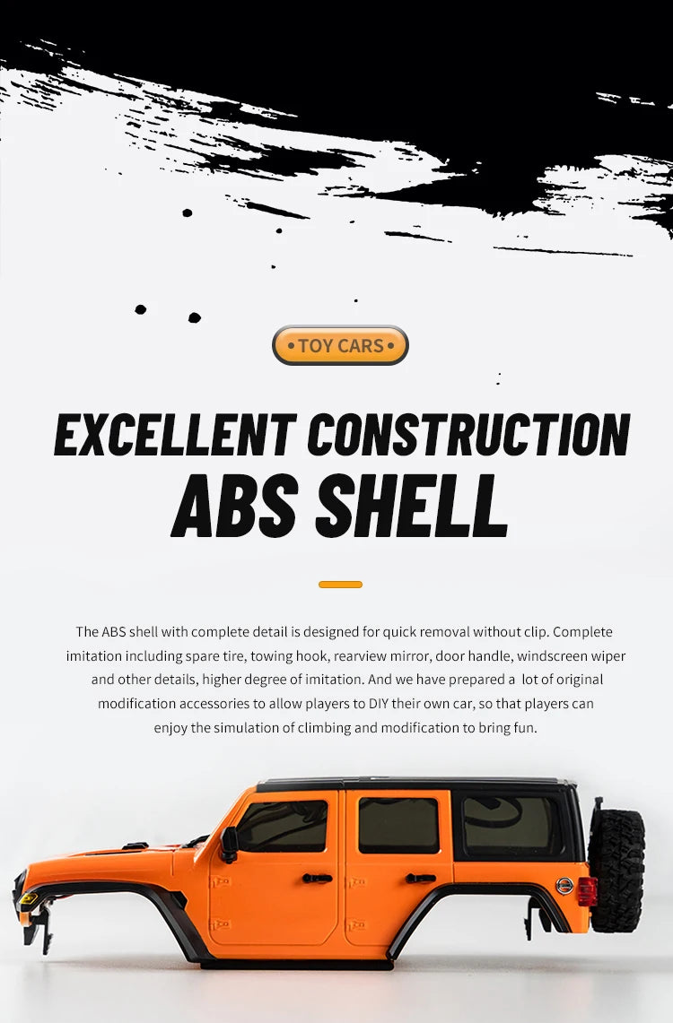 1/18 Scale RC Car C8801 RC Model 2.4G 4WD Simulation Off-Road Crawler Climbing Remote Control Truck with LED Lights Toys