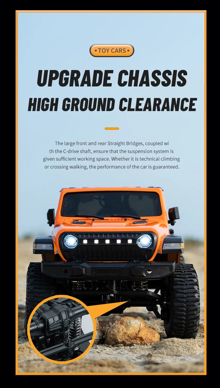 1/18 Scale RC Car C8801 RC Model 2.4G 4WD Simulation Off-Road Crawler Climbing Remote Control Truck with LED Lights Toys