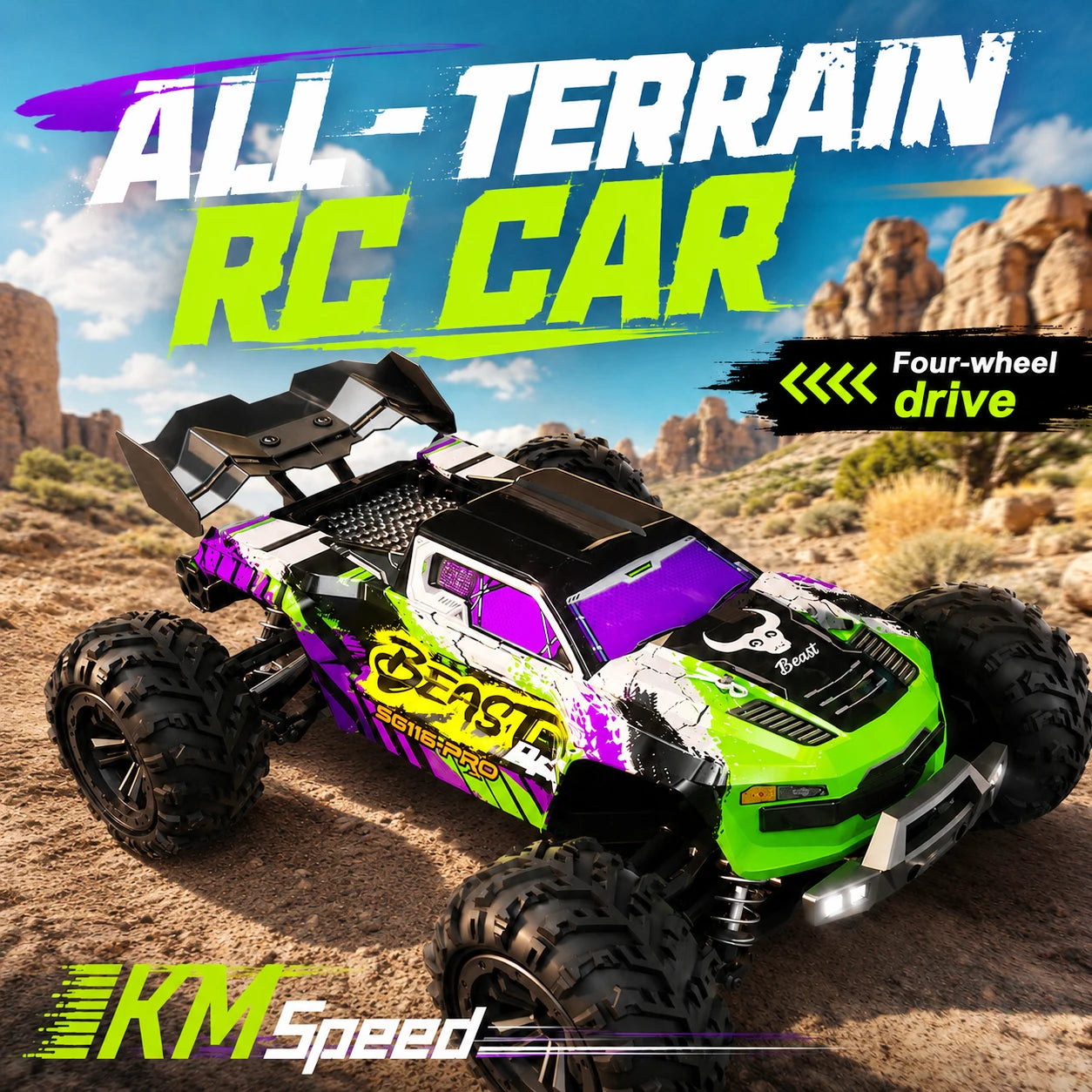 ZNLYRION RC Buggy 1:16 4 Wheel Drive Off-Road SG116MAX PRO Vehicle Optional Brushless Motor Anti-Slip Tire Remote Control Racing Truck