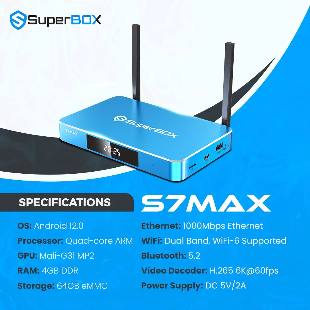 2026 SuperBOX S7 MAX - Newest Version - 6K UHD Android - 7 Day Time Shift