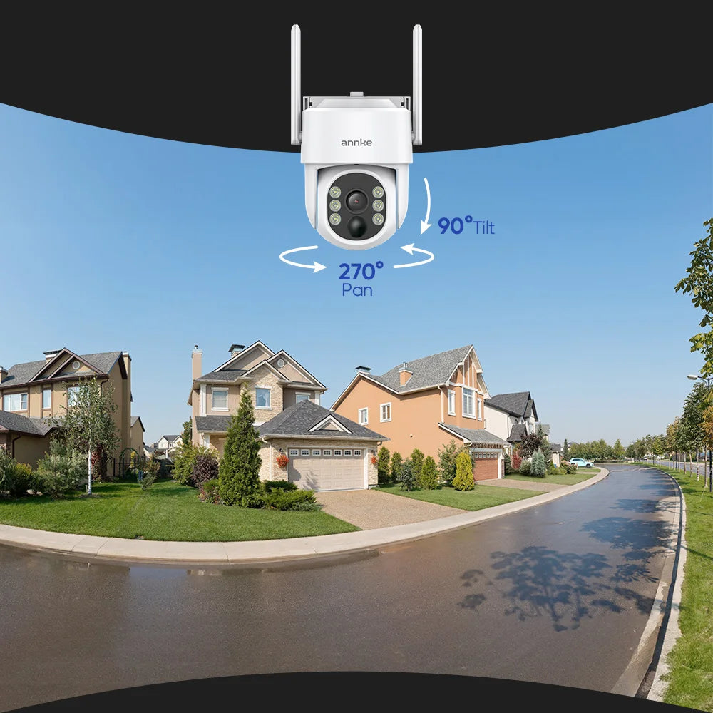 Annke 4MP 4PCS Solar Wireless Security Cameras Video Surveillance Kit Two-way Voice 7″ Monitor Motion Detection Security 4CH NVR